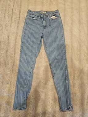 Levi's Striped Light Blue Women's Skinny Jeans